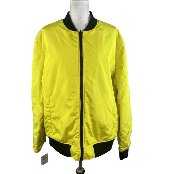 Mens Express Yourself Reversible Full Zip Jacket Coat XL 16 Black Yellow VO4EXP - Picture 2 of 12